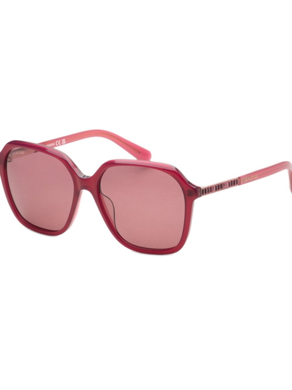 Swarovski Dark Fuschia Pink Square Sunglasses SK0390